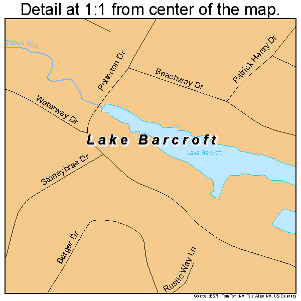 Lake Barcroft, Virginia road map detail
