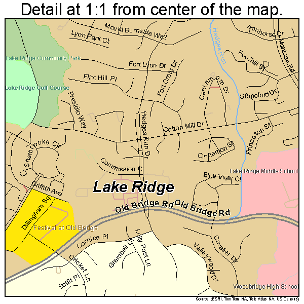 Lake Ridge, Virginia road map detail