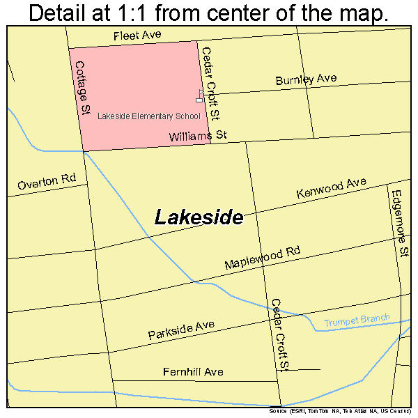 Lakeside, Virginia road map detail