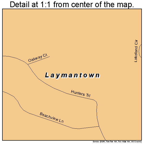 Laymantown, Virginia road map detail