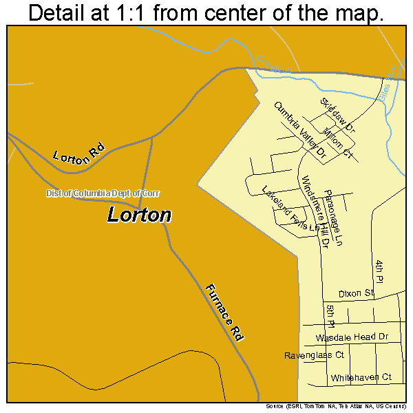 Lorton, Virginia road map detail