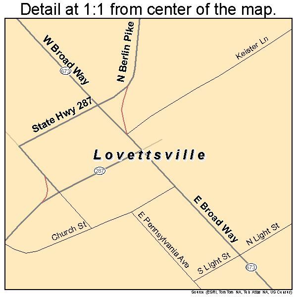 Lovettsville, Virginia road map detail