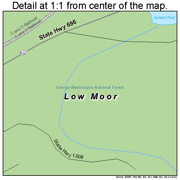 Low Moor, Virginia road map detail