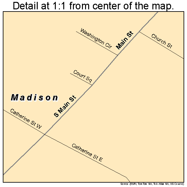 Madison, Virginia road map detail