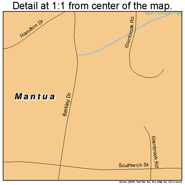 Mantua, Virginia road map detail