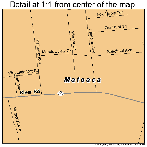 Matoaca, Virginia road map detail