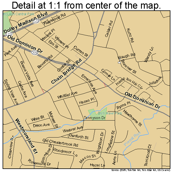 McLean, Virginia road map detail