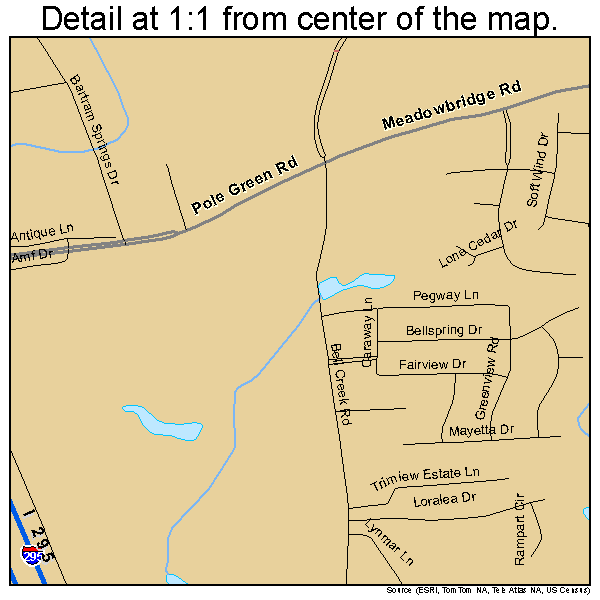 Mechanicsville, Virginia road map detail