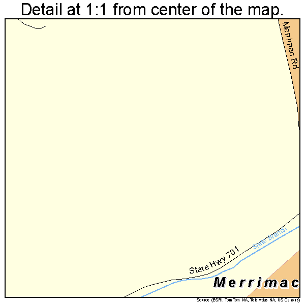 Merrimac, Virginia road map detail