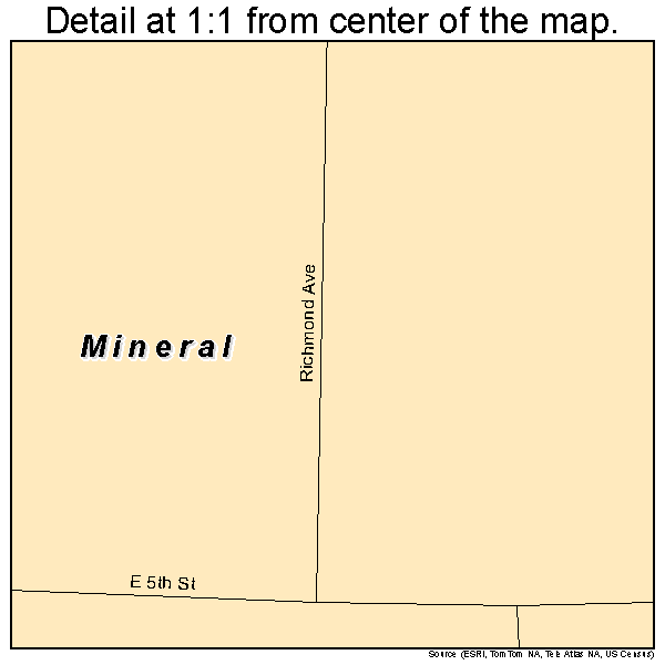 Mineral, Virginia road map detail