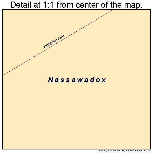 Nassawadox, Virginia road map detail