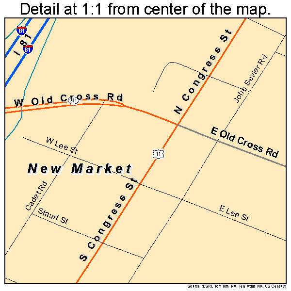 New Market, Virginia road map detail