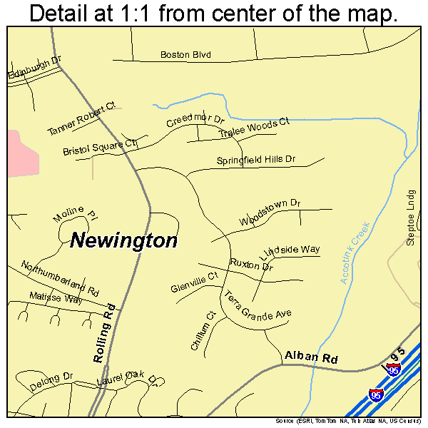 Newington, Virginia road map detail