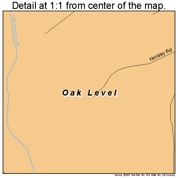 Oak Level, Virginia road map detail