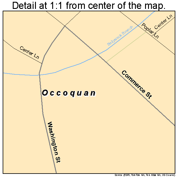 Occoquan, Virginia road map detail