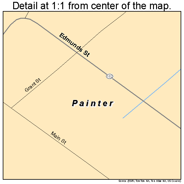 Painter, Virginia road map detail