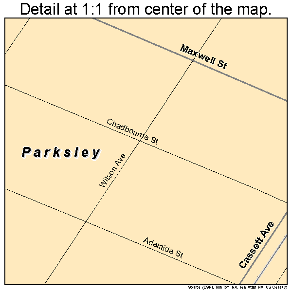 Parksley, Virginia road map detail