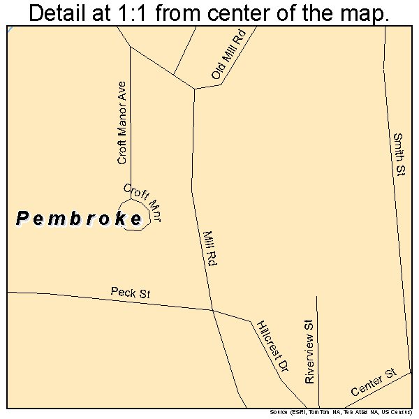 Pembroke, Virginia road map detail
