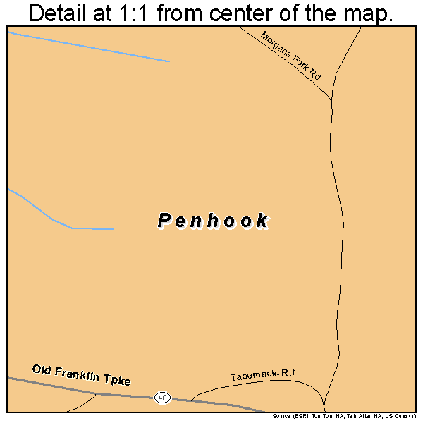 Penhook, Virginia road map detail