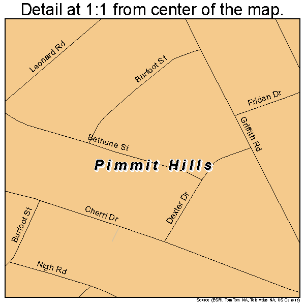 Pimmit Hills, Virginia road map detail