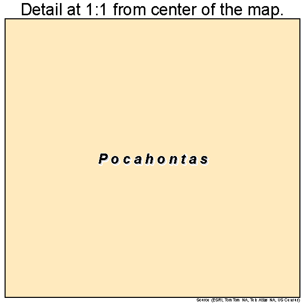Pocahontas, Virginia road map detail