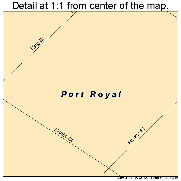 Port Royal, Virginia road map detail