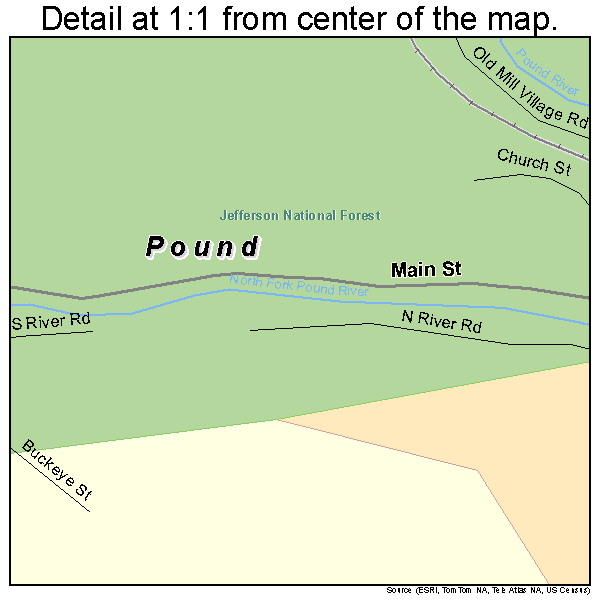 Pound, Virginia road map detail