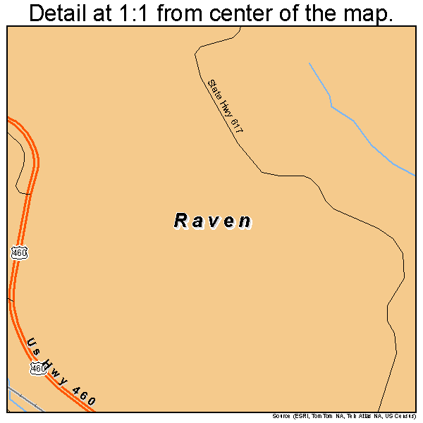 Raven, Virginia road map detail