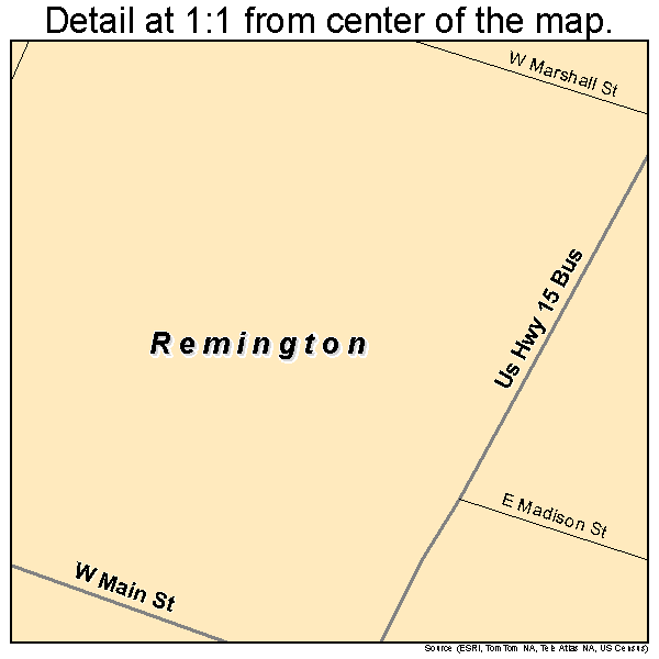 Remington, Virginia road map detail