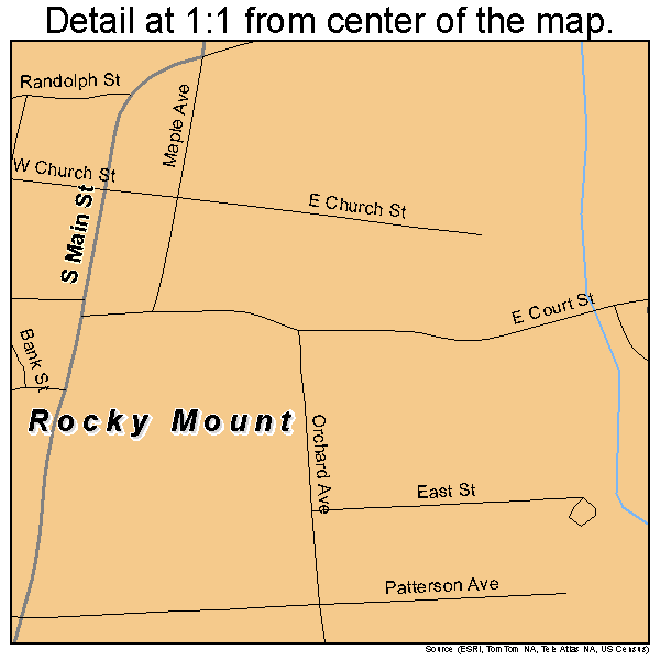 Rocky Mount, Virginia road map detail