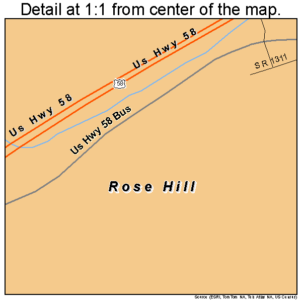 Rose Hill, Virginia road map detail