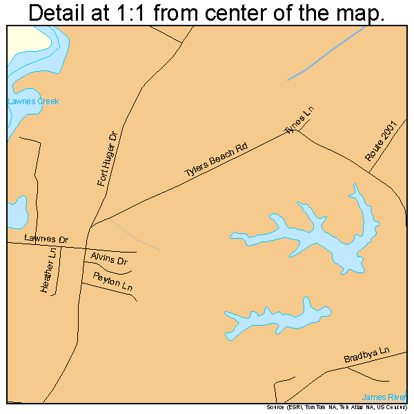 Rushmere, Virginia road map detail