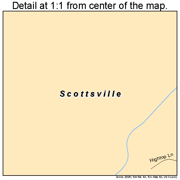 Scottsville, Virginia road map detail