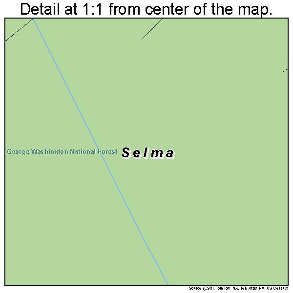 Selma, Virginia road map detail