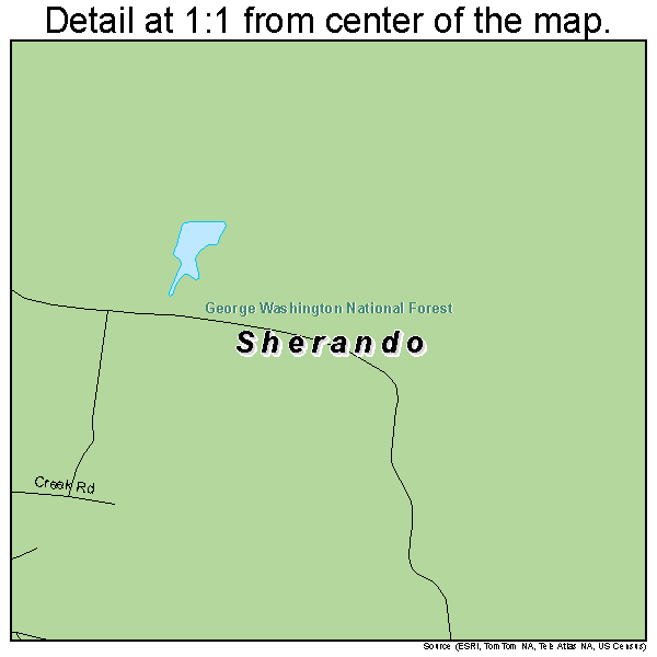 Sherando, Virginia road map detail