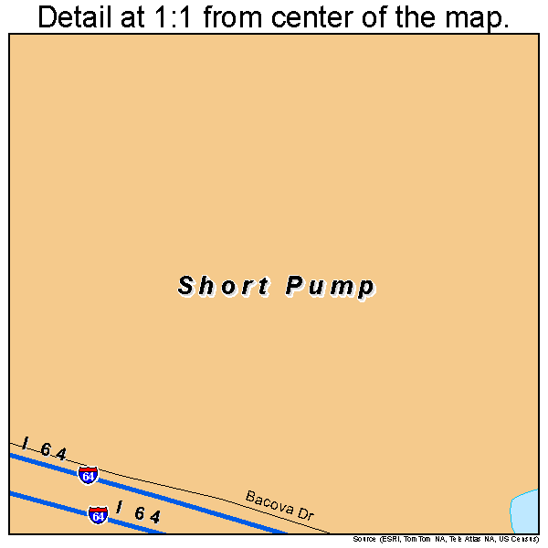 Short Pump, Virginia road map detail