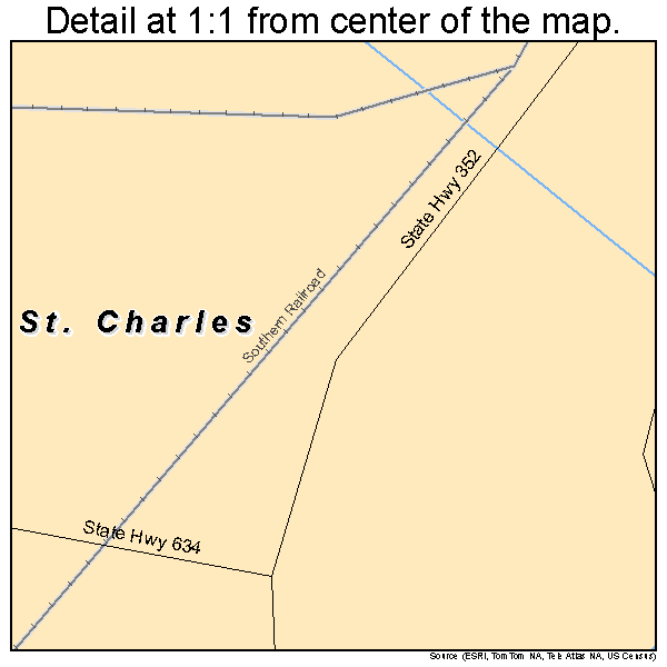 St. Charles, Virginia road map detail