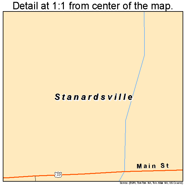 Stanardsville, Virginia road map detail