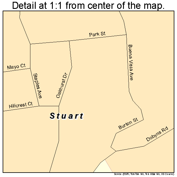 Stuart, Virginia road map detail
