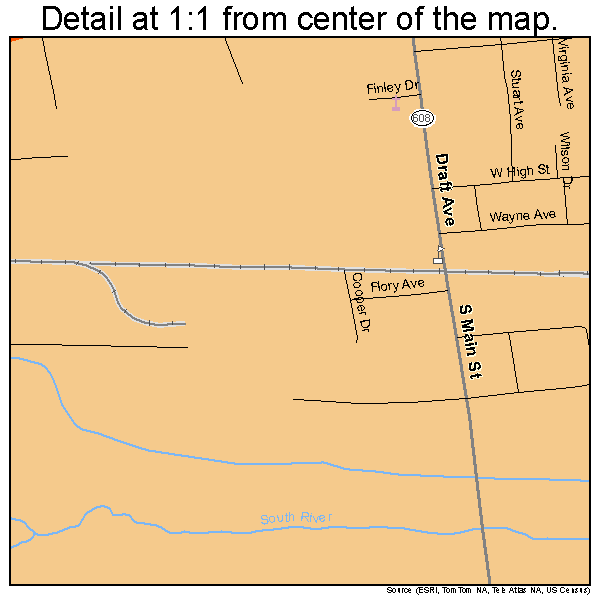 Stuarts Draft, Virginia road map detail