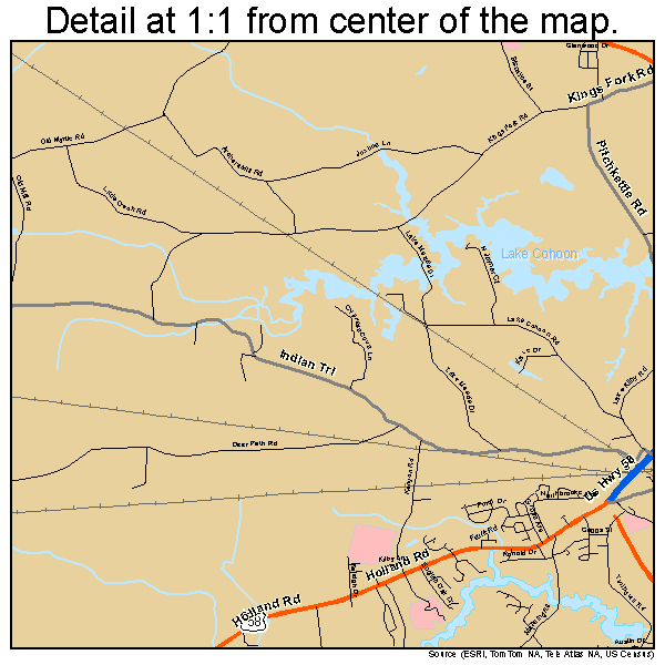 Suffolk, Virginia road map detail