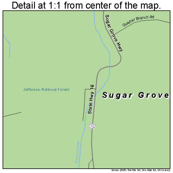 Sugar Grove, Virginia road map detail