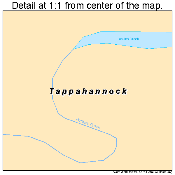 Tappahannock, Virginia road map detail