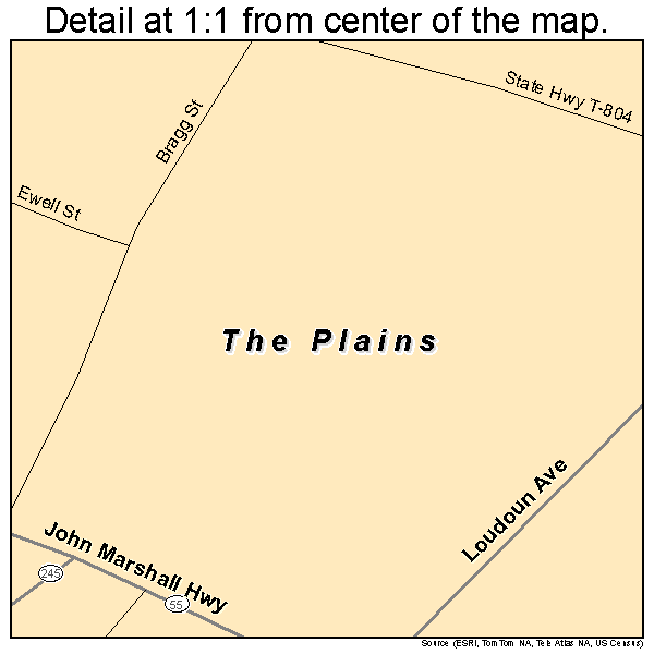 The Plains, Virginia road map detail