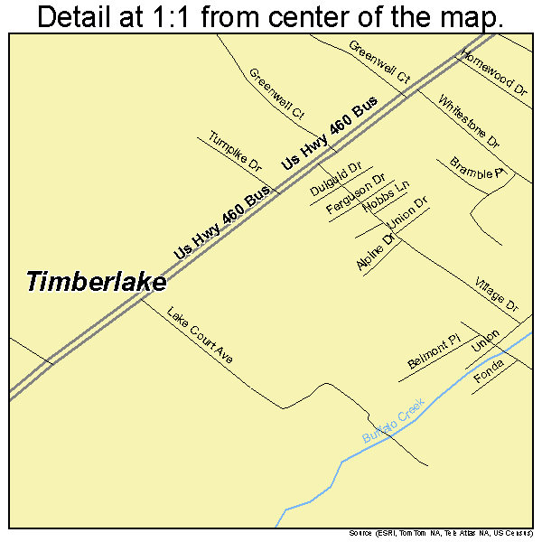 Timberlake, Virginia road map detail