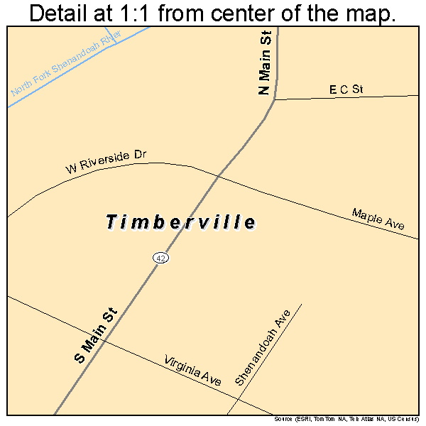 Timberville, Virginia road map detail