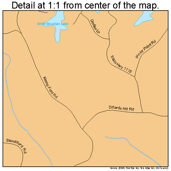 Union Hall, Virginia road map detail