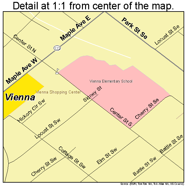 Vienna, Virginia road map detail