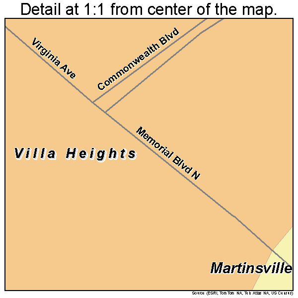 Villa Heights, Virginia road map detail