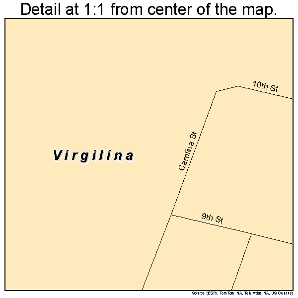Virgilina, Virginia road map detail